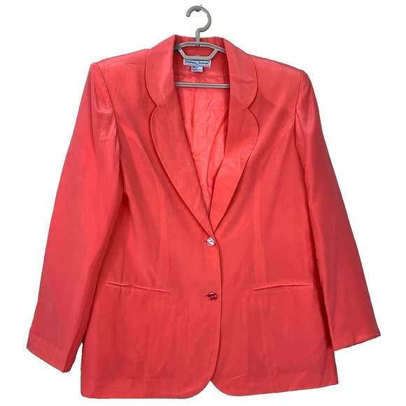 Jackets & Blazers - Stephanie Andrews Women's 100% Silk 2 Button Blazer Jacket Size 12 pocket